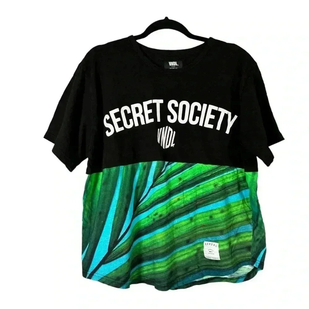 Vandal Collective Brush 2.0 Half Palm Tree Shirt Size Large